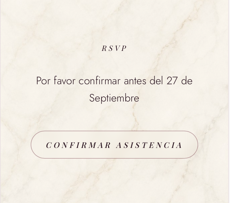 Sección RSVP — Minimal contemporáneo